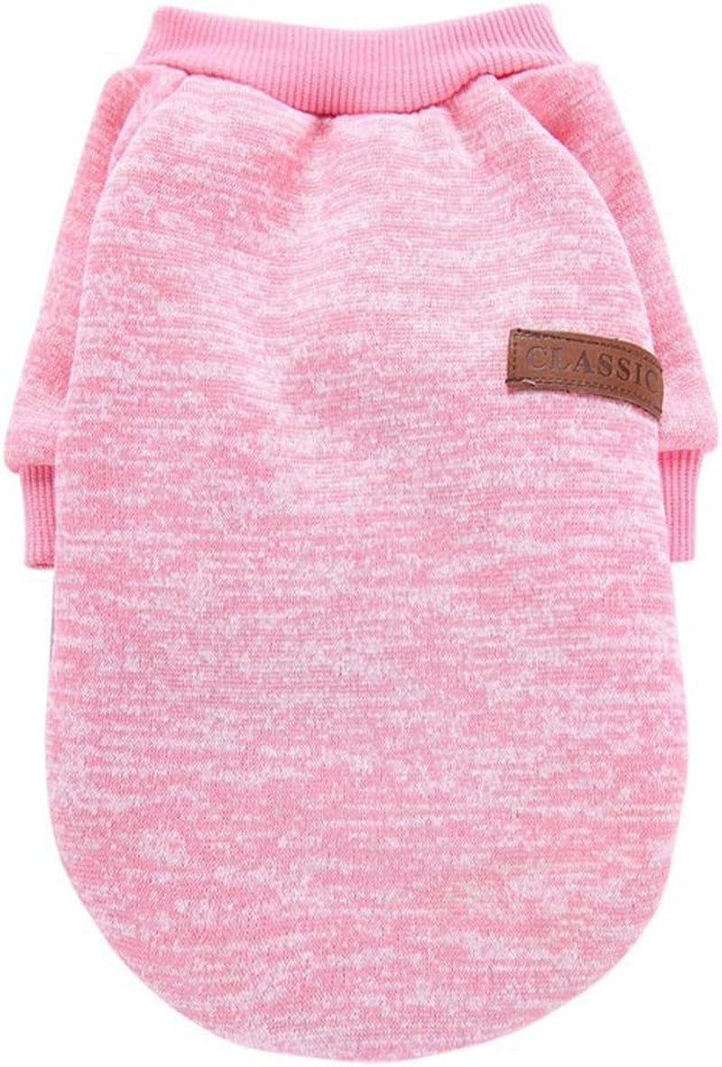 Dog Clothes Dogs Sweater Soft Puppies Clothing Winter Puppy Sweaters Warm Outfit for Dogs Small XXS XS Cat Apparel (Pink, XS)