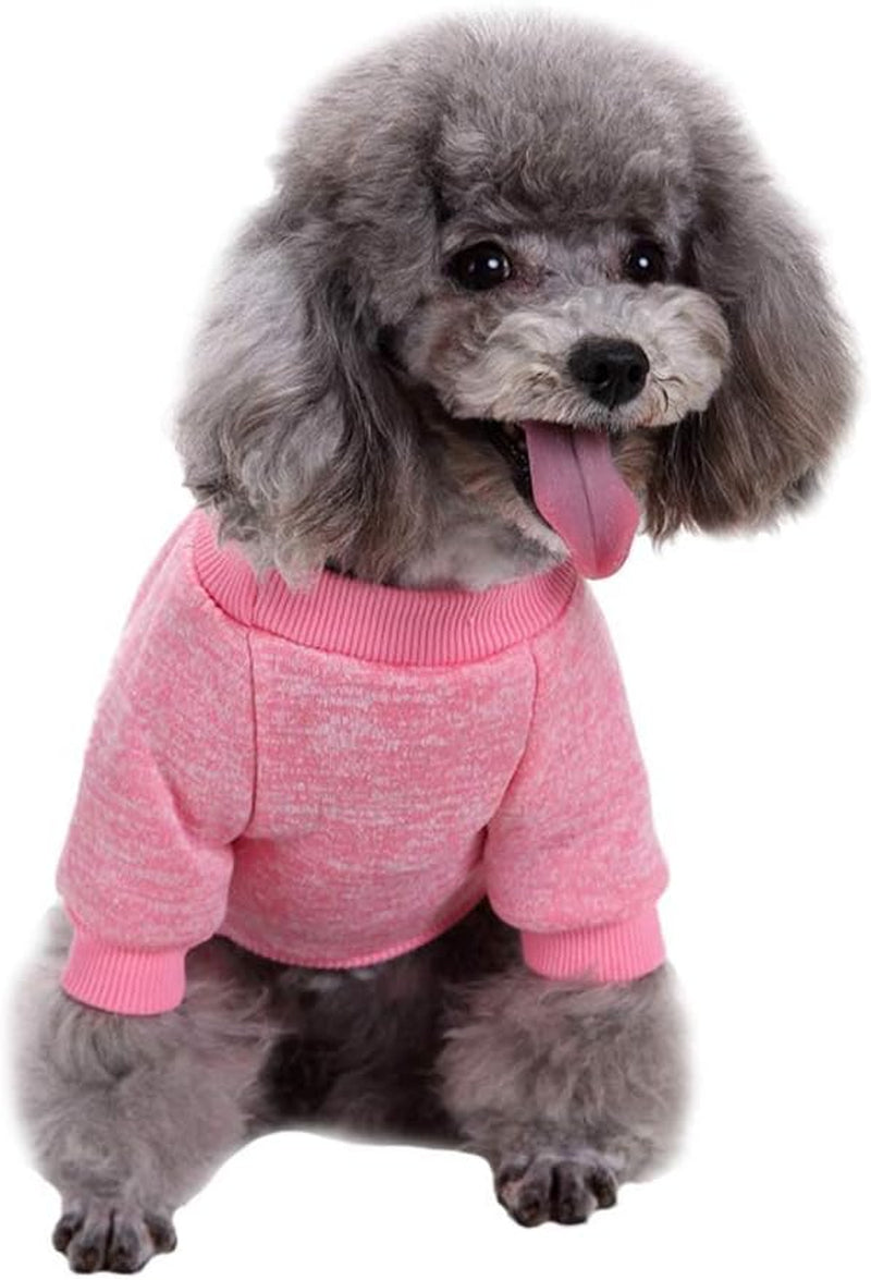 Dog Clothes Dogs Sweater Soft Puppies Clothing Winter Puppy Sweaters Warm Outfit for Dogs Small XXS XS Cat Apparel (Pink, XS)