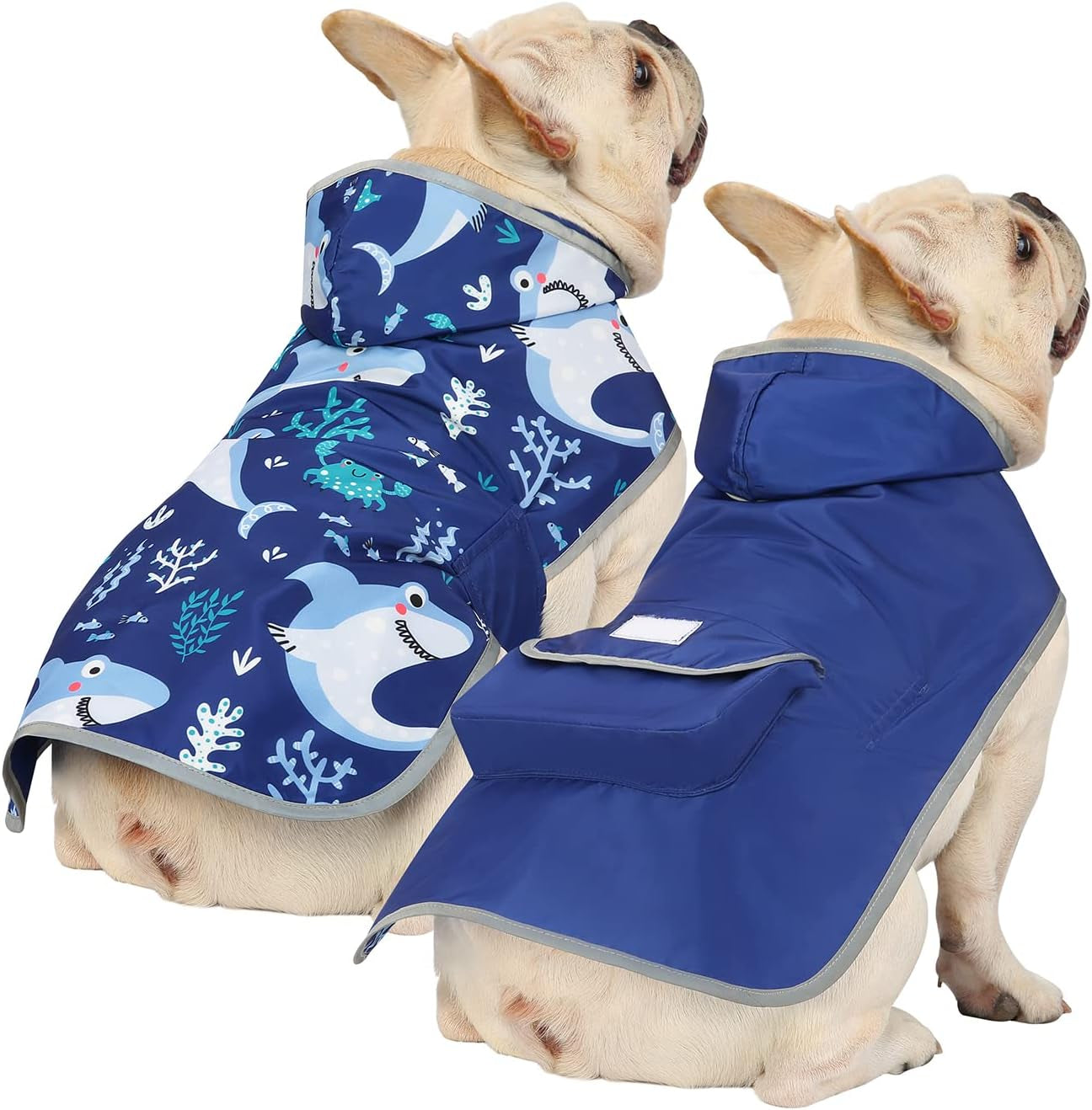 Reversible Dog Raincoat Hooded Slicker Poncho Rain Coat Jacket for Small Medium Large Dogs Camo Orange - L