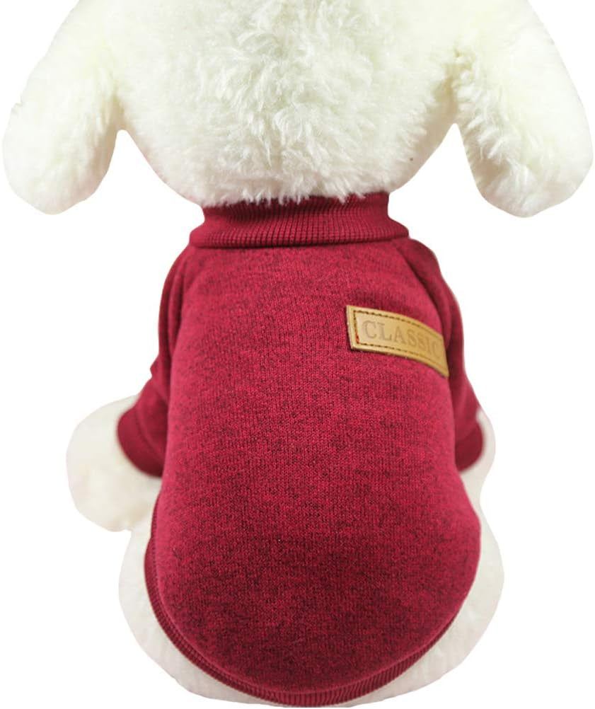 Dog Clothes Dogs Sweater Soft Puppies Clothing Winter Puppy Sweaters Warm Outfit for Dogs Small XXS XS Cat Apparel (Pink, XS)