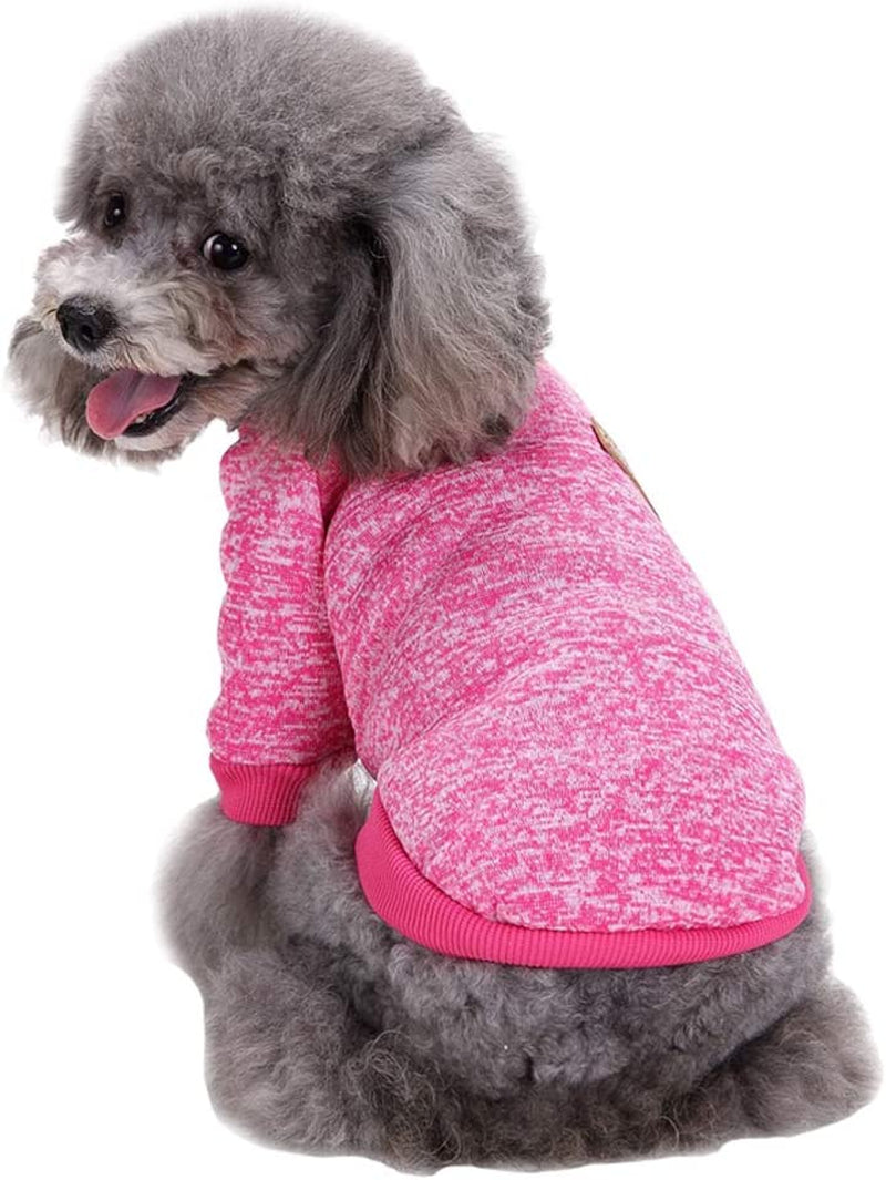 Dog Clothes Dogs Sweater Soft Puppies Clothing Winter Puppy Sweaters Warm Outfit for Dogs Small XXS XS Cat Apparel (Pink, XS)