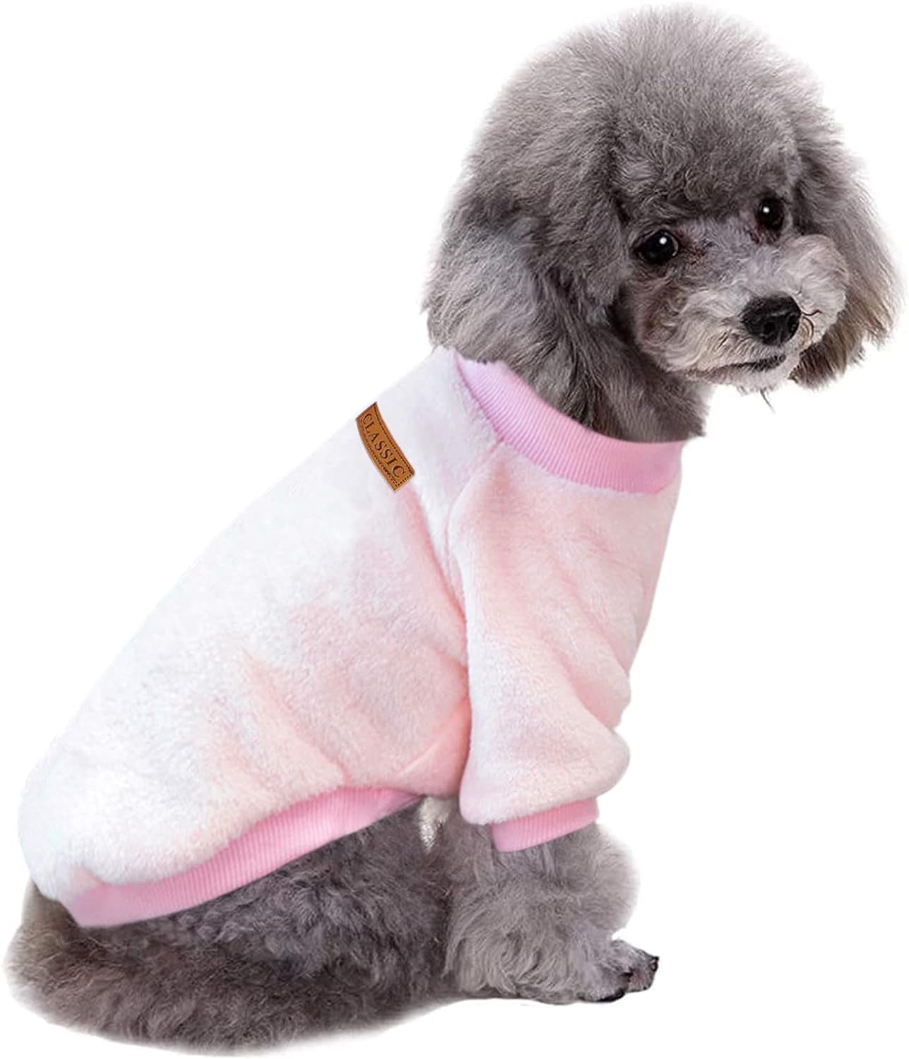 Dog Clothes Dogs Sweater Soft Puppies Clothing Winter Puppy Sweaters Warm Outfit for Dogs Small XXS XS Cat Apparel (Pink, XS)
