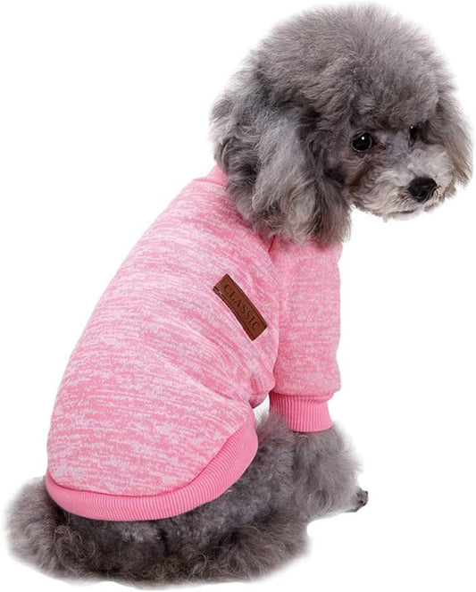 Dog Clothes Dogs Sweater Soft Puppies Clothing Winter Puppy Sweaters Warm Outfit for Dogs Small XXS XS Cat Apparel (Pink, XS)